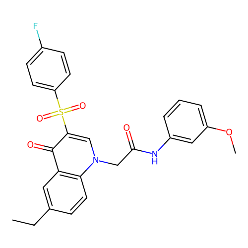 2-[6-ethyl-3-(4-fluorobenzenesulfonyl)-4-oxo-1,4-dihydroquinolin-1-yl]-N-(3-methoxyphenyl)acetamide structure