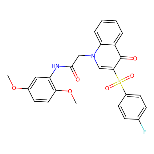 N-(2,5-dimethoxyphenyl)-2-[3-(4-fluorobenzenesulfonyl)-4-oxo-1,4-dihydroquinolin-1-yl]acetamide structure