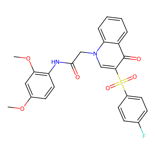 N-(2,4-dimethoxyphenyl)-2-[3-(4-fluorobenzenesulfonyl)-4-oxo-1,4-dihydroquinolin-1-yl]acetamide structure