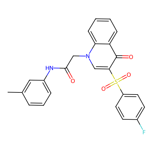 2-[3-(4-fluorophenyl)sulfonyl-4-oxoquinolin-1-yl]-N-(3-methylphenyl)acetamide structure