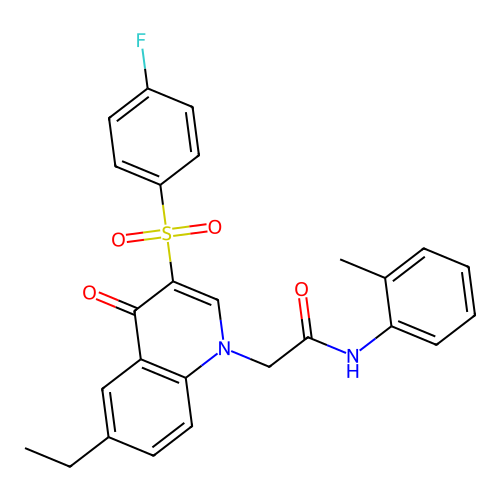 2-[6-ethyl-3-(4-fluorobenzenesulfonyl)-4-oxo-1,4-dihydroquinolin-1-yl]-N-(2-methylphenyl)acetamide structure