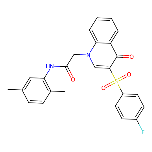 N-(2,5-dimethylphenyl)-2-[3-(4-fluorobenzenesulfonyl)-4-oxo-1,4-dihydroquinolin-1-yl]acetamide structure