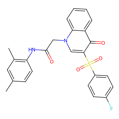 N-(2,4-dimethylphenyl)-2-[3-(4-fluorobenzenesulfonyl)-4-oxo-1,4-dihydroquinolin-1-yl]acetamide structure