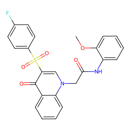 2-[3-(4-fluorophenyl)sulfonyl-4-oxoquinolin-1-yl]-N-(2-methoxyphenyl)acetamide structure