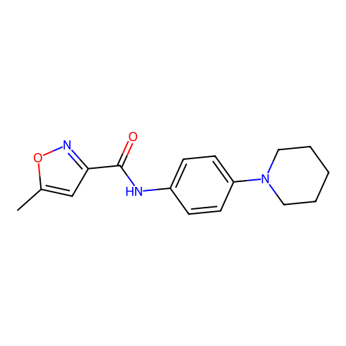 5-methyl-N-(4-piperidin-1-ylphenyl)-1,2-oxazole-3-carboxamide structure