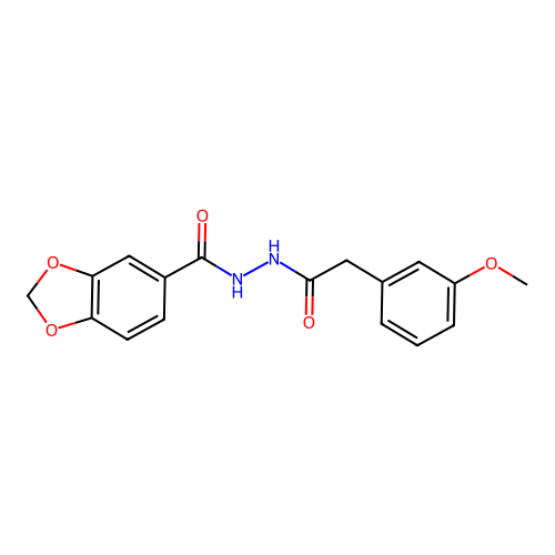 N'-[2-(3-methoxyphenyl)acetyl]-1,3-benzodioxole-5-carbohydrazide structure