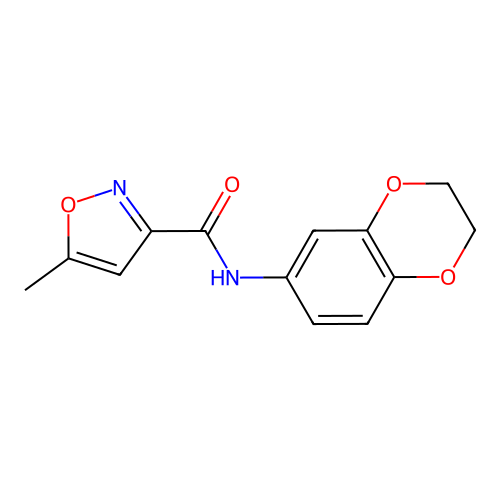 N-(2,3-dihydro-1,4-benzodioxin-6-yl)-5-methyl-1,2-oxazole-3-carboxamide structure