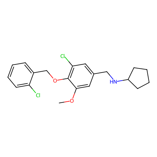 N-{3-chloro-4-[(2-chlorobenzyl)oxy]-5-methoxybenzyl}cyclopentanamine structure