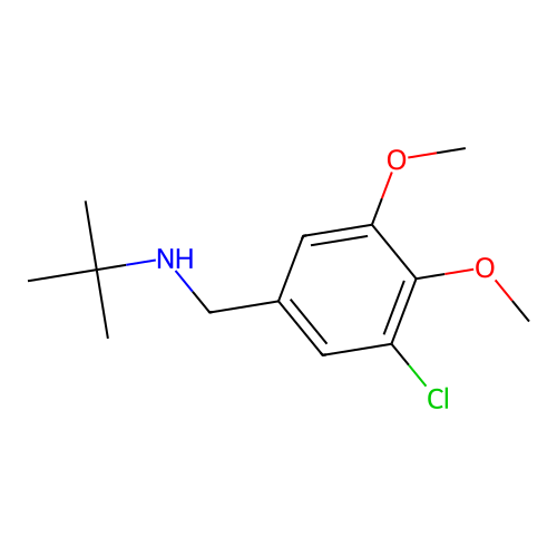 N-(3-chloro-4,5-dimethoxybenzyl)-2-methylpropan-2-amine structure