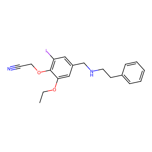 (2-Ethoxy-6-iodo-4-{[(2-phenylethyl)amino]methyl}phenoxy)acetonitrile structure
