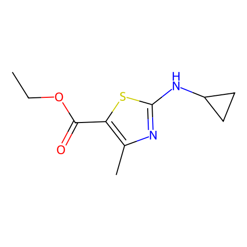 Ethyl 2-(cyclopropylamino)-4-methyl-1,3-thiazole-5-carboxylate structure
