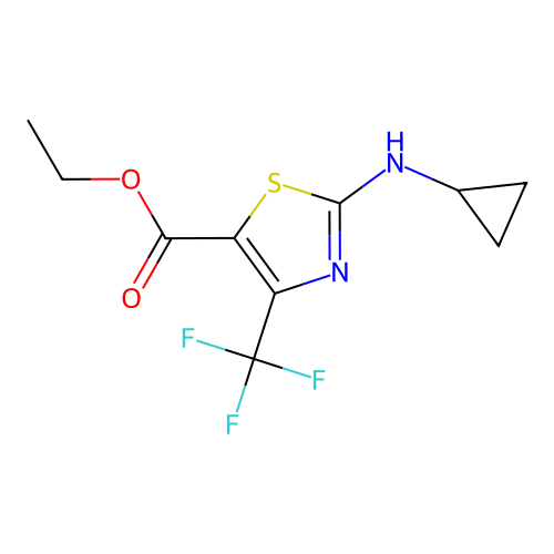 Ethyl 2-(cyclopropylamino)-4-(trifluoromethyl)-5-thiazolecarboxylate structure