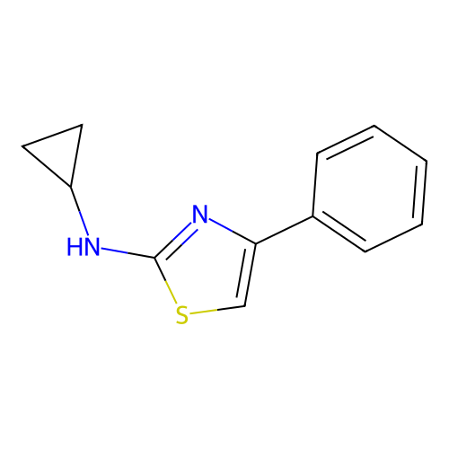 N-cyclopropyl-4-phenyl-1,3-thiazol-2-amine structure
