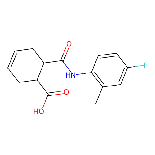 6-[(4-Fluoro-2-methylphenyl)carbamoyl]cyclohex-3-ene-1-carboxylic acid structure