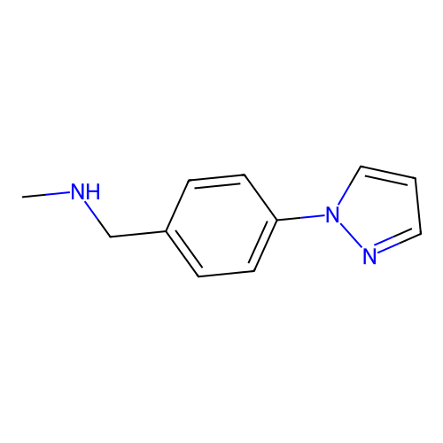 N-methyl-1-[4-(1H-pyrazol-1-yl)phenyl]methanamine structure
