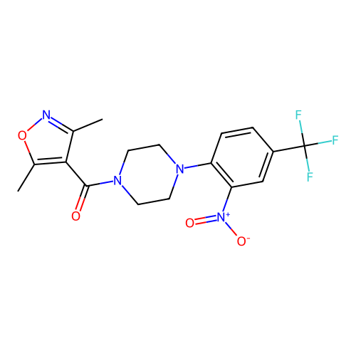 METHANONE, (3,5-DIMETHYL-4-ISOXAZOLYL)[4-[2-NITRO-4-(TRIFLUOROMETHYL)PHENYL]-1-PIPERAZINYL]- structure