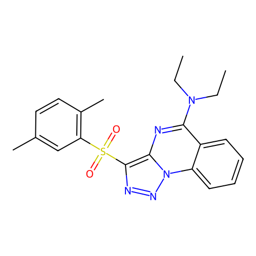 3-[(2,5-dimethylphenyl)sulfonyl]-N,N-diethyl[1,2,3]triazolo[1,5-a]quinazolin-5-amine structure
