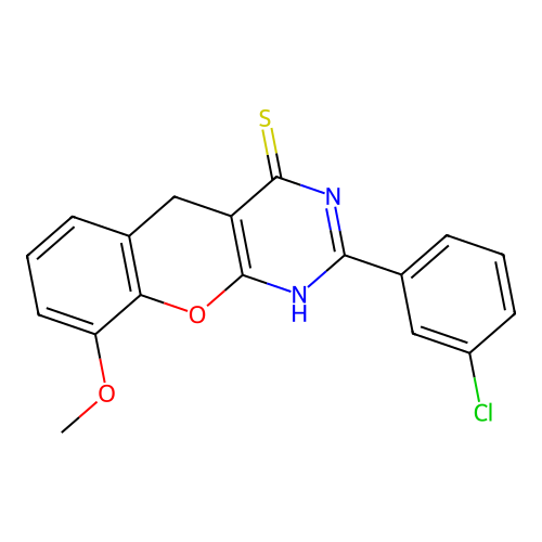 2-(3-Chlorophenyl)-9-methoxy-1,5-dihydrochromeno[2,3-d]pyrimidine-4-thione structure