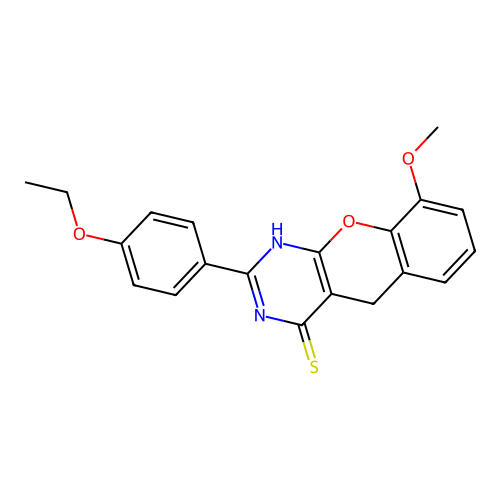 2-(4-Ethoxyphenyl)-9-methoxy-1,5-dihydrochromeno[2,3-d]pyrimidine-4-thione structure