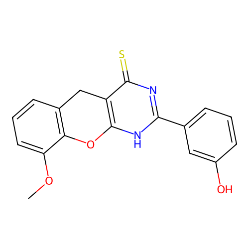 2-(3-Hydroxyphenyl)-9-methoxy-1,5-dihydrochromeno[2,3-d]pyrimidine-4-thione structure