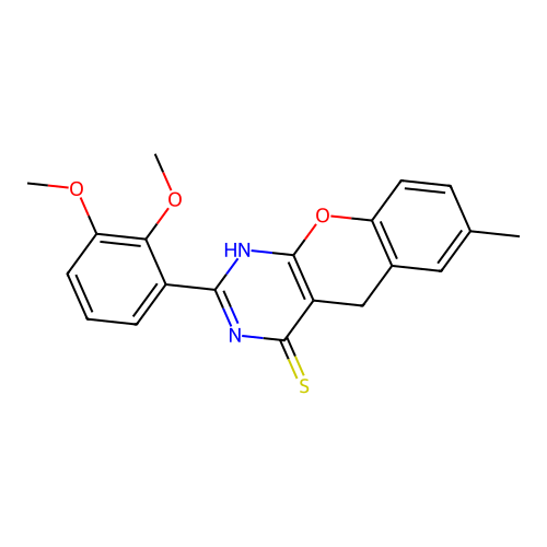 2-(2,3-Dimethoxyphenyl)-7-methyl-1,5-dihydrochromeno[2,3-d]pyrimidine-4-thione structure
