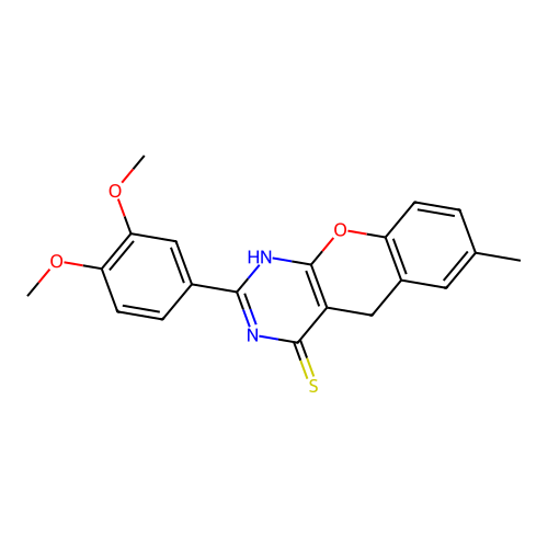 2-(3,4-Dimethoxyphenyl)-7-methyl-1,5-dihydrochromeno[2,3-d]pyrimidine-4-thione structure