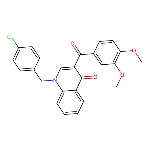 1-[(4-Chlorophenyl)methyl]-3-(3,4-dimethoxybenzoyl)-1,4-dihydroquinolin-4-one structure
