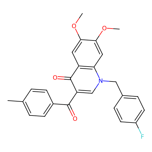 1-[(4-Fluorophenyl)methyl]-6,7-dimethoxy-3-(4-methylbenzoyl)quinolin-4-one structure