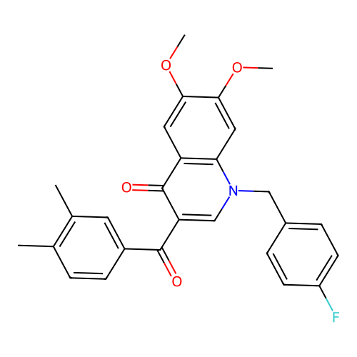 3-(3,4-Dimethylbenzoyl)-1-[(4-fluorophenyl)methyl]-6,7-dimethoxyquinolin-4-one structure