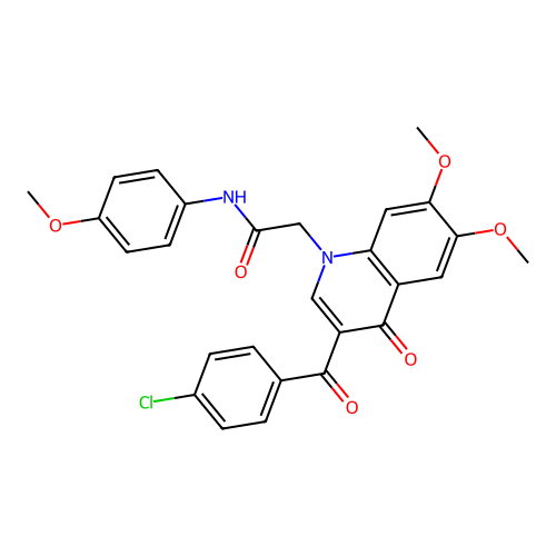 2-[3-(4-chlorobenzoyl)-6,7-dimethoxy-4-oxo-1,4-dihydroquinolin-1-yl]-N-(4-methoxyphenyl)acetamide structure