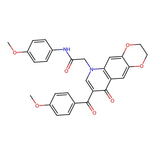 2-[8-(4-methoxybenzoyl)-9-oxo-2H,3H,6H,9H-[1,4]dioxino[2,3-g]quinolin-6-yl]-N-(4-methoxyphenyl)acetamide structure