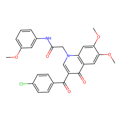 2-[3-(4-chlorobenzoyl)-6,7-dimethoxy-4-oxo-1,4-dihydroquinolin-1-yl]-N-(3-methoxyphenyl)acetamide structure