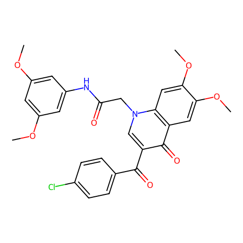 2-[3-(4-chlorobenzoyl)-6,7-dimethoxy-4-oxo-1,4-dihydroquinolin-1-yl]-N-(3,5-dimethoxyphenyl)acetamide structure