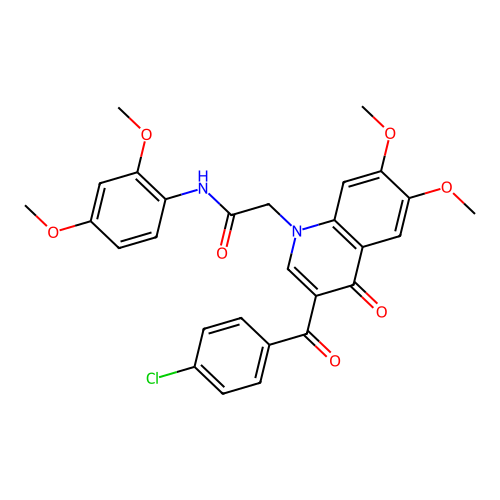 2-[3-(4-chlorobenzoyl)-6,7-dimethoxy-4-oxo-1,4-dihydroquinolin-1-yl]-N-(2,4-dimethoxyphenyl)acetamide structure