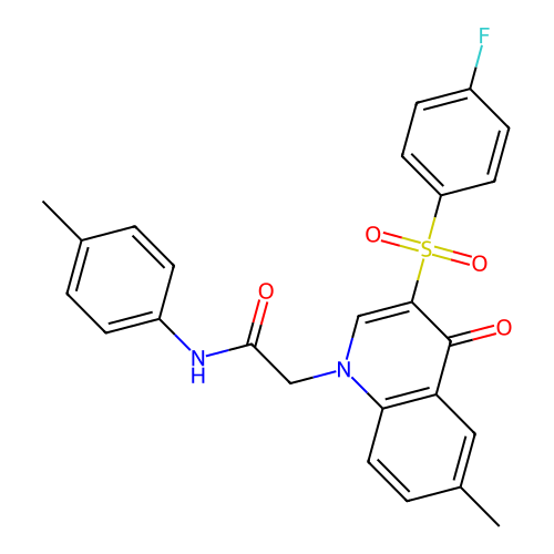 2-[3-(4-fluorobenzenesulfonyl)-6-methyl-4-oxo-1,4-dihydroquinolin-1-yl]-N-(4-methylphenyl)acetamide structure