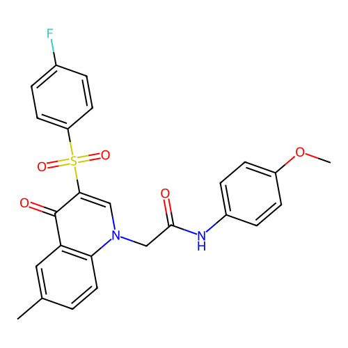 2-[3-(4-fluorobenzenesulfonyl)-6-methyl-4-oxo-1,4-dihydroquinolin-1-yl]-N-(4-methoxyphenyl)acetamide structure