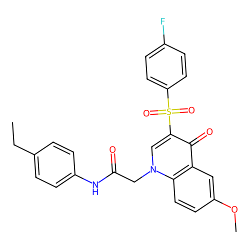 N-(4-ethylphenyl)-2-[3-(4-fluorobenzenesulfonyl)-6-methoxy-4-oxo-1,4-dihydroquinolin-1-yl]acetamide structure