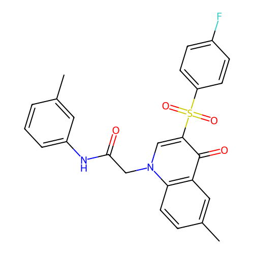 2-[3-(4-fluorobenzenesulfonyl)-6-methyl-4-oxo-1,4-dihydroquinolin-1-yl]-N-(3-methylphenyl)acetamide structure