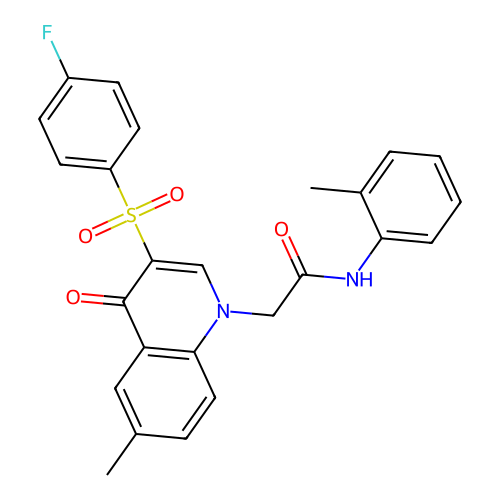 2-[3-(4-fluorobenzenesulfonyl)-6-methyl-4-oxo-1,4-dihydroquinolin-1-yl]-N-(2-methylphenyl)acetamide structure