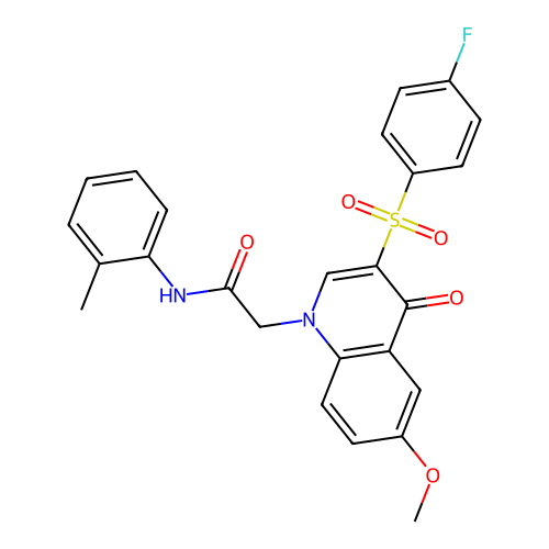 2-[3-(4-fluorobenzenesulfonyl)-6-methoxy-4-oxo-1,4-dihydroquinolin-1-yl]-N-(2-methylphenyl)acetamide structure