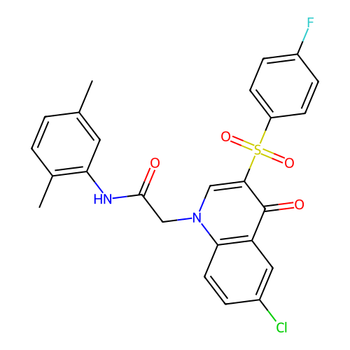 2-[6-chloro-3-(4-fluorobenzenesulfonyl)-4-oxo-1,4-dihydroquinolin-1-yl]-N-(2,5-dimethylphenyl)acetamide structure