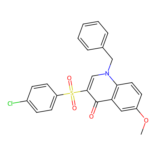 1-Benzyl-3-(4-chlorophenyl)sulfonyl-6-methoxyquinolin-4-one structure