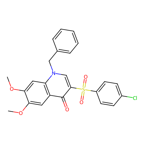 1-Benzyl-3-(4-chlorophenyl)sulfonyl-6,7-dimethoxyquinolin-4-one structure