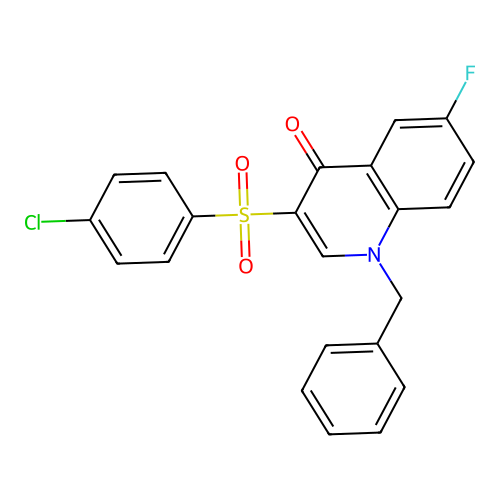 1-Benzyl-3-(4-chlorobenzenesulfonyl)-6-fluoro-1,4-dihydroquinolin-4-one structure