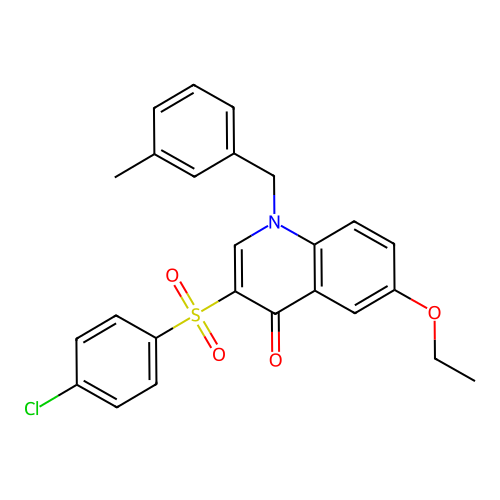 3-(4-Chlorophenyl)sulfonyl-6-ethoxy-1-[(3-methylphenyl)methyl]quinolin-4-one structure