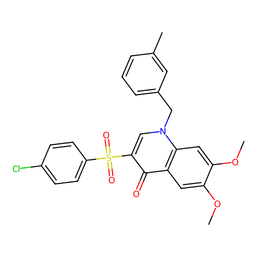 3-(4-chlorobenzenesulfonyl)-6,7-dimethoxy-1-[(3-methylphenyl)methyl]-1,4-dihydroquinolin-4-one structure