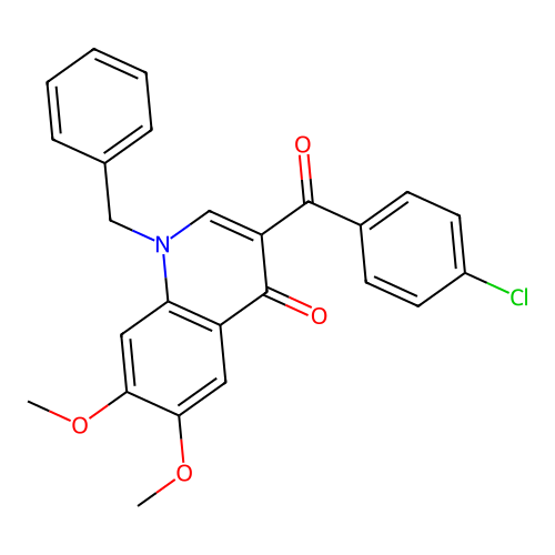 1-Benzyl-3-(4-chlorobenzoyl)-6,7-dimethoxyquinolin-4-one structure