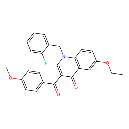 6-Ethoxy-1-[(2-fluorophenyl)methyl]-3-(4-methoxybenzoyl)quinolin-4-one structure