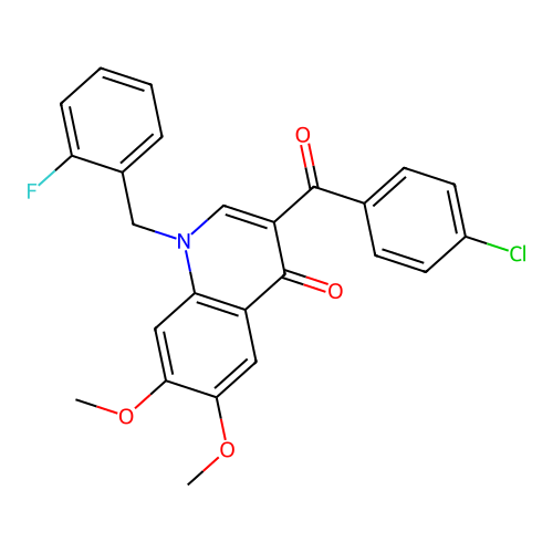 3-(4-Chlorobenzoyl)-1-[(2-fluorophenyl)methyl]-6,7-dimethoxyquinolin-4-one structure