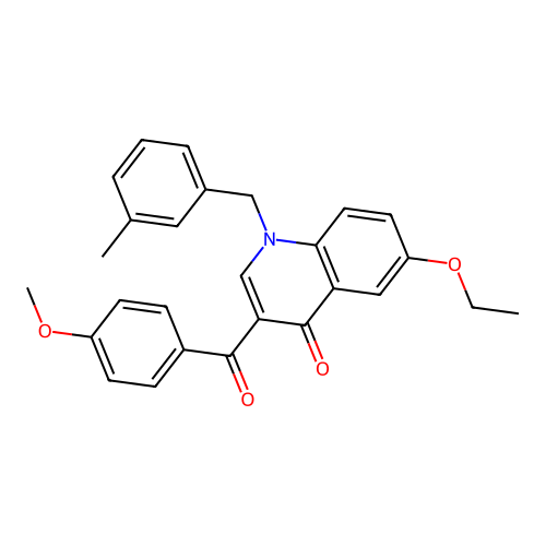 6-Ethoxy-3-(4-methoxybenzoyl)-1-[(3-methylphenyl)methyl]quinolin-4-one structure